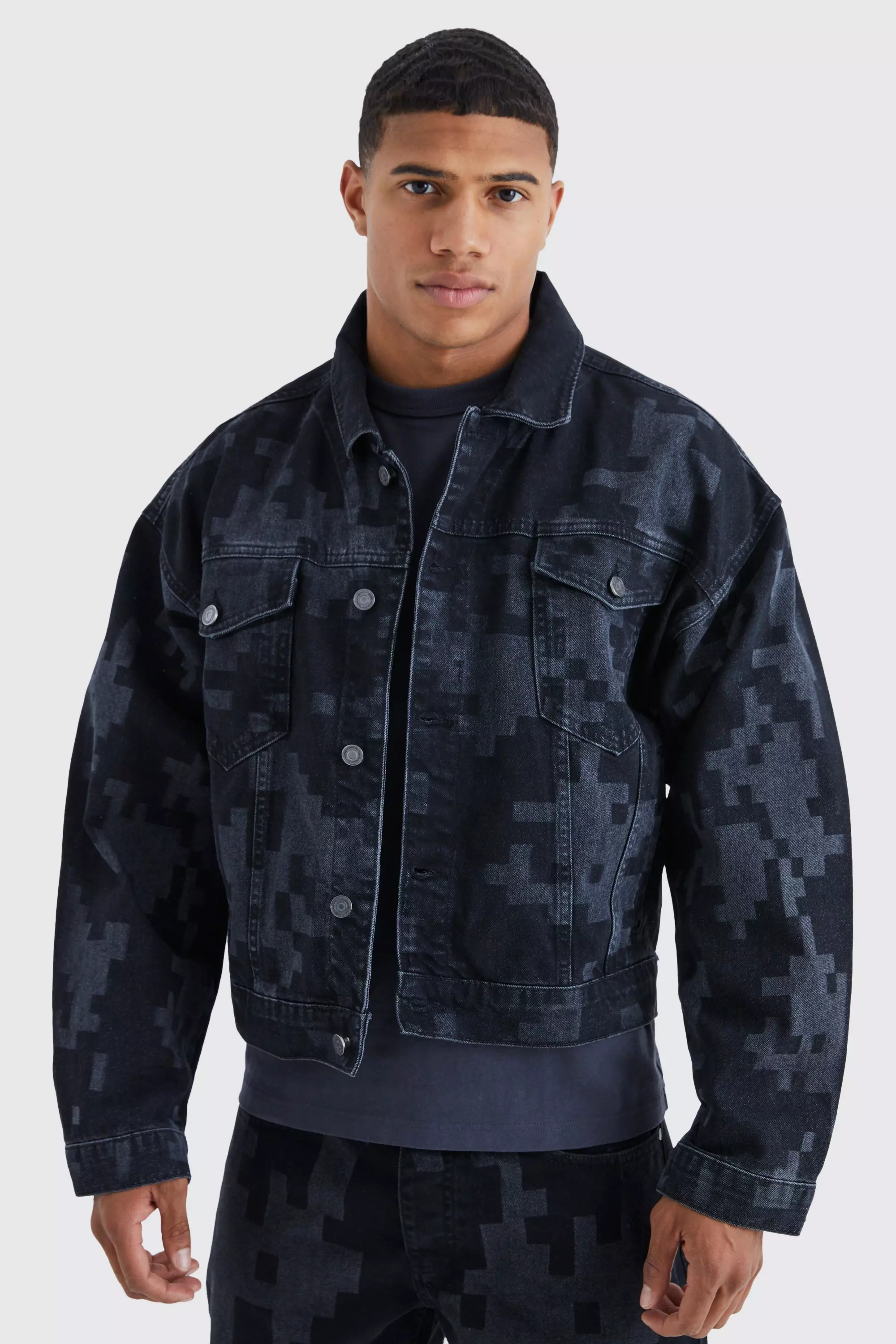 Men's fashion camouflage denim jacket